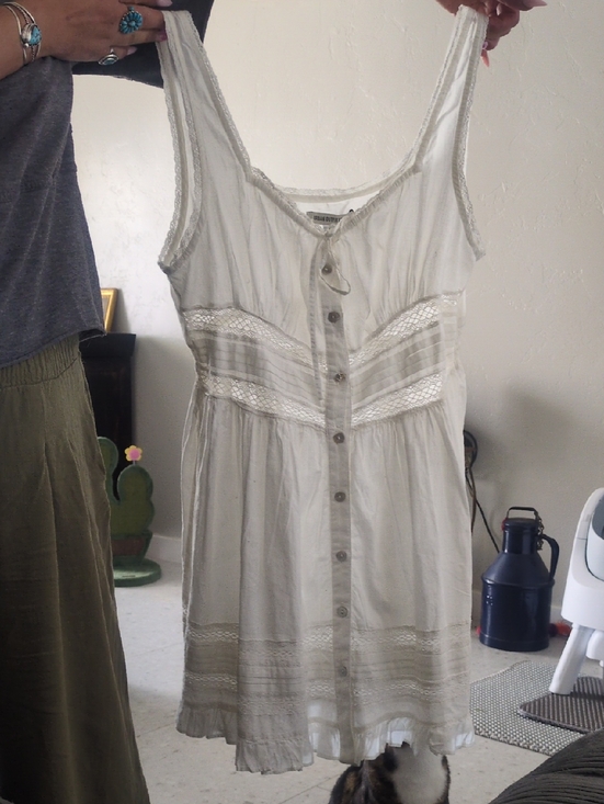 Urban Outfitters Dresses & Skirts - White Button-Front Lace Trim Sundress